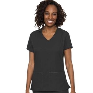 Women's Med Couture Insight V Neck Black Scrub Top XL